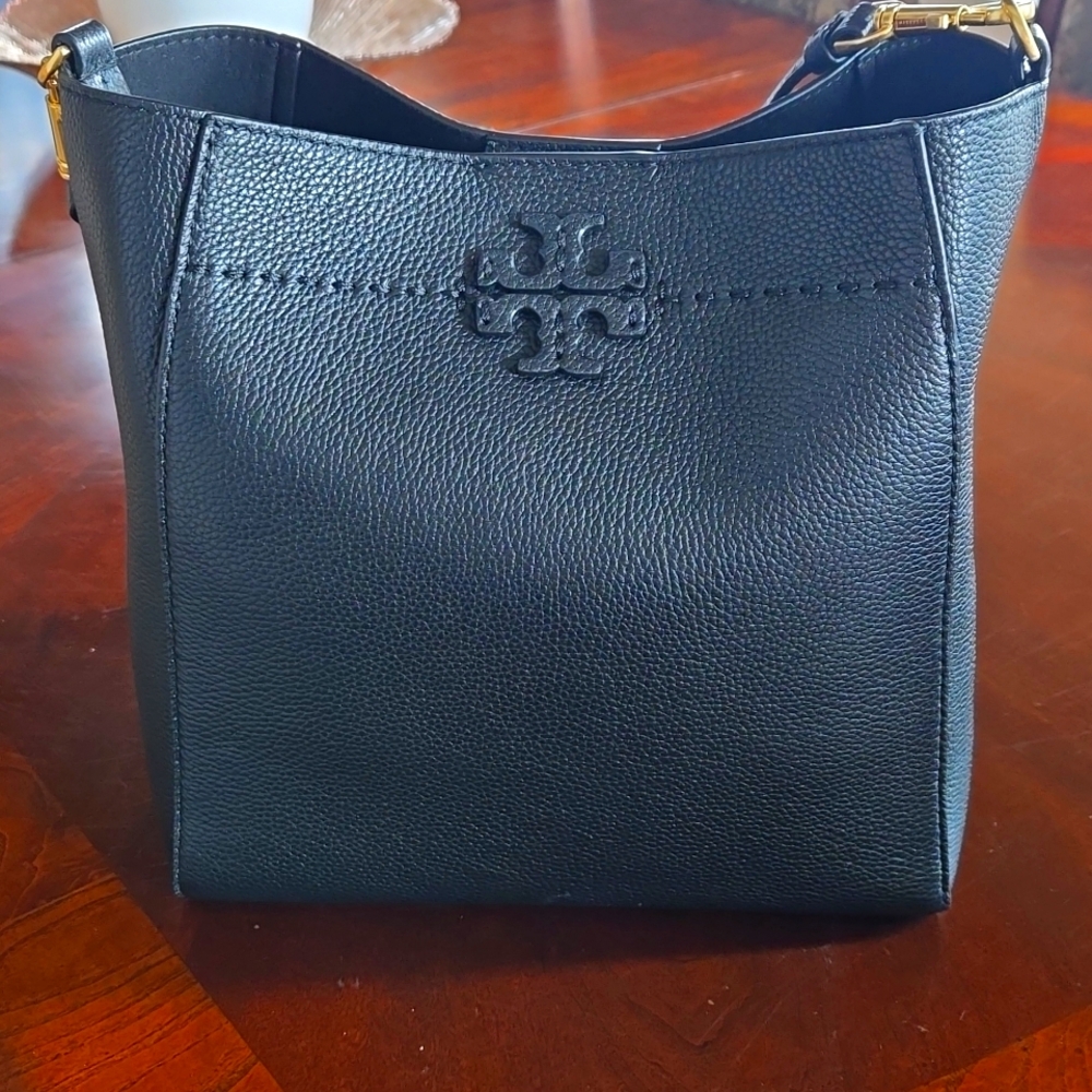 Tory Burch Black Leather Magraw Shoulder Bag